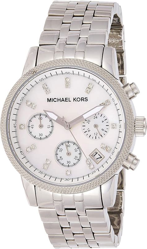 michael kors women's ritz silver tone watch mk5020